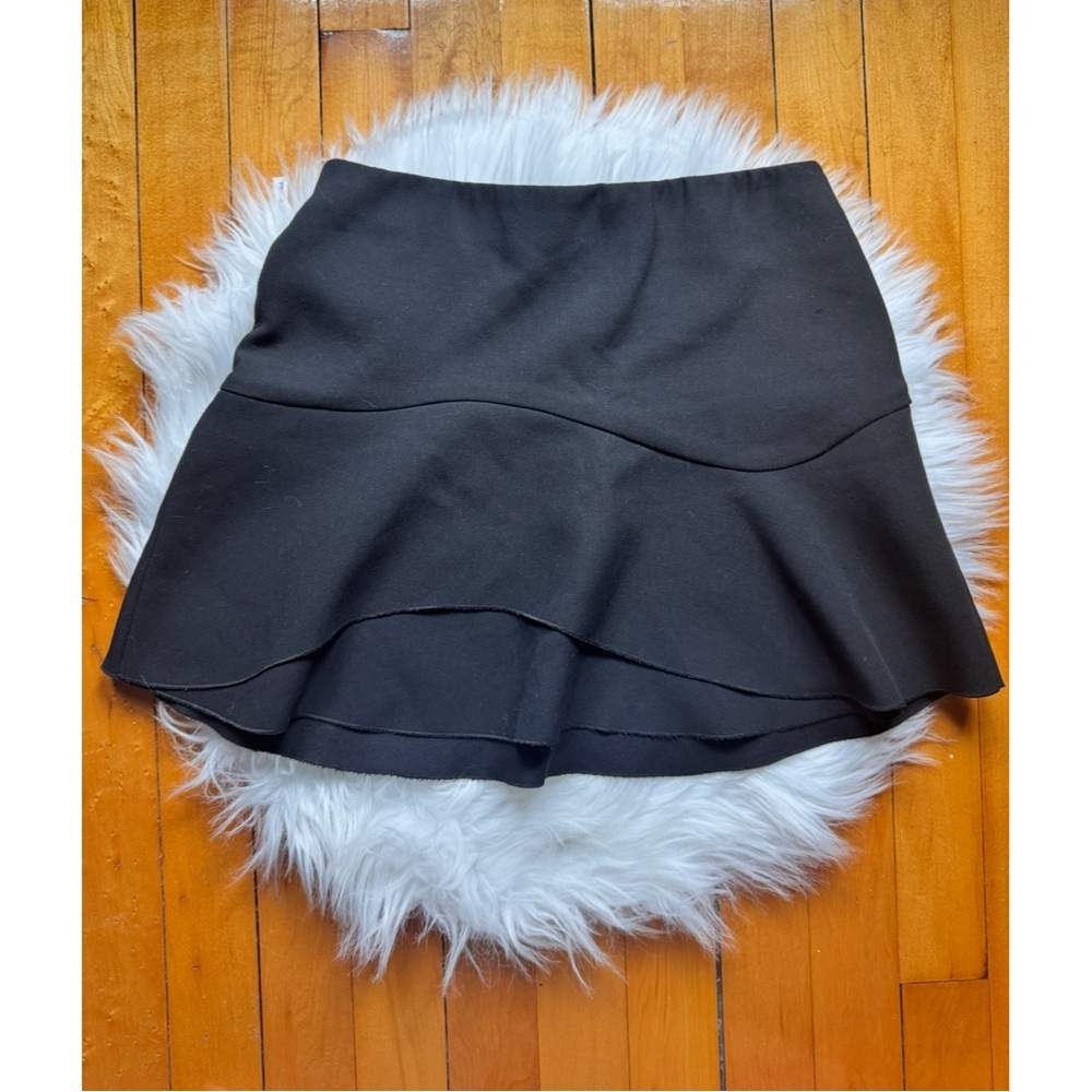 Zara Black Layered Ruffled Mini Skirt